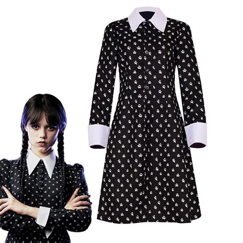 Buy Wednesday Addams Dress Kids, Wednesday Addams Costume for Adult Kids Wednesday Addams Family ...