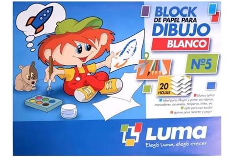 Block De Papel Para Dibujo N Oficio Blanco Hojas Luma