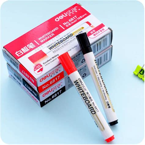 10 Pcs Lot Whiteboard Marker Red Black Ink Pen For White Board Canetas