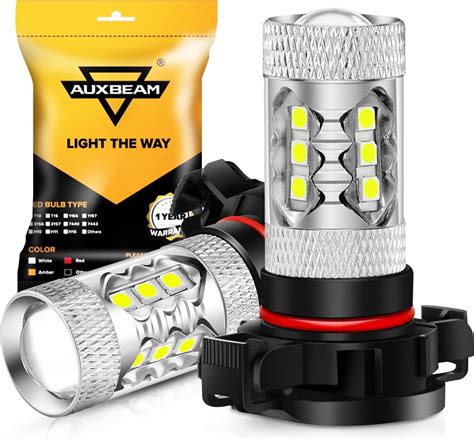 Auxbeam 520152029009 Led Fog Light Bulbs 6500k Xenon White 8000lm