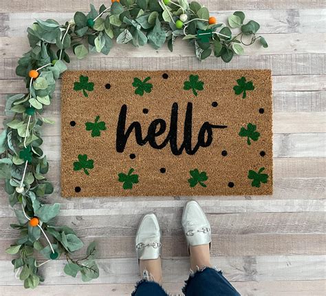 Order Shamrock And Dots Pattern Doormat From Brightroomy Now