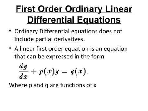 1st Order Differential Equations Ppt