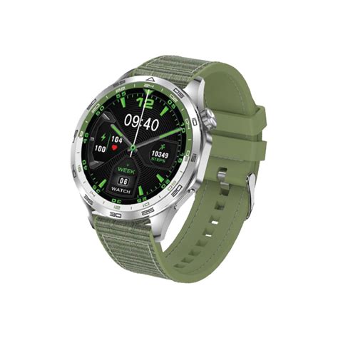 Green Lion Signature Pro Smartwatch Silver And Green Tech Titan