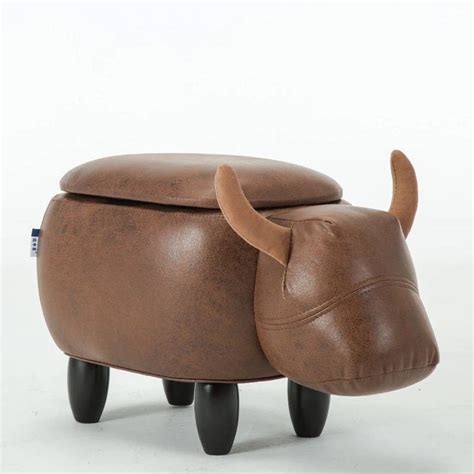 Luxury Multi Functional Upholstered Ride On Animal Ottoman Footrest