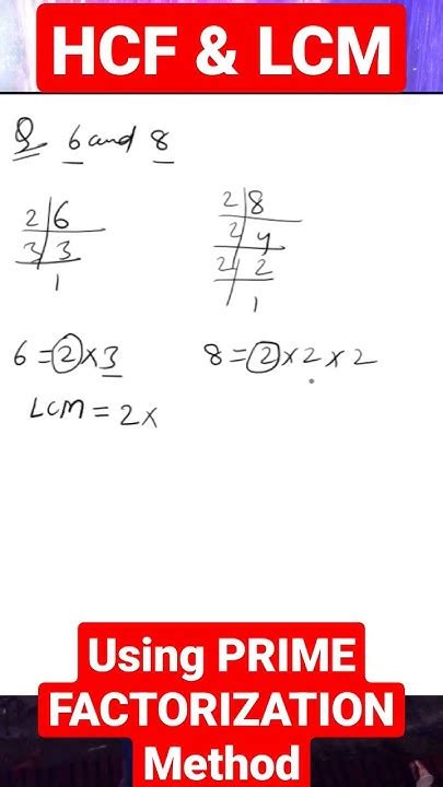 How To Find Hcf And Lcm Using Prime Factorization Method Shorts