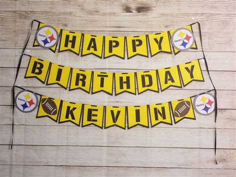 Pittsburgh Steelers Happy Birthday Banner Football Birthday Etsy