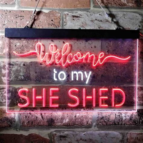 Welcome To My She Shed Woman Cave Room Dual Color Led Neon Etsy