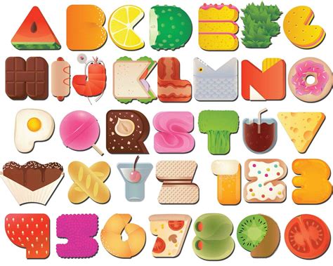 Decorative Font Food Font Ephemera Font Alphabet Clip Art Digital