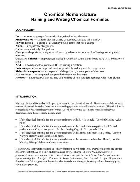 Chemical Nomenclature Chemical Nomenclature Naming And Writing Chemical