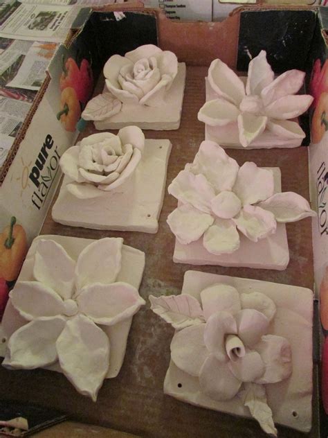 Ceramic Flower Sculptures Approx 7 X 7 Lesson By Art Teacher