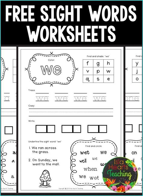 Beginner Kindergarten Sight Word Sentences Worksheets Printable Calendars At A Glance