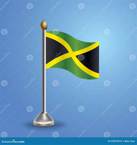 Flag Of Jamaica National Symbol Vector Illustration Stock Vector