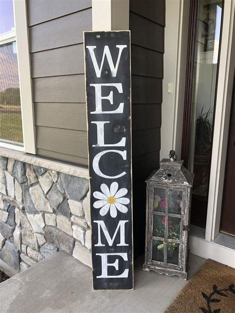 Welcome Sign Vertical Welcome Porch Sign Front Door Welcome Sign