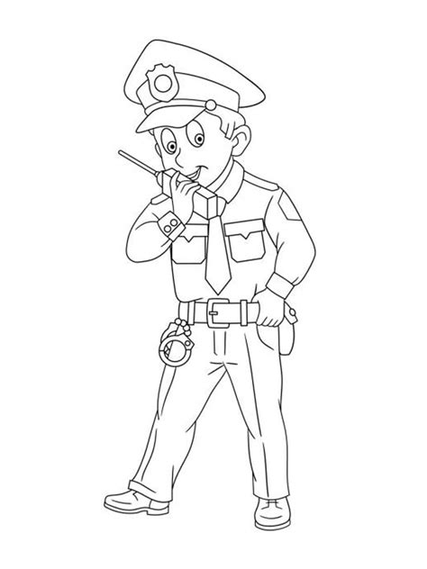 Happy Policeman Coloring Page Download Print Or Color Online For Free