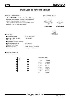 NJM2624AD Datasheet PDF Japan Radio Corporation