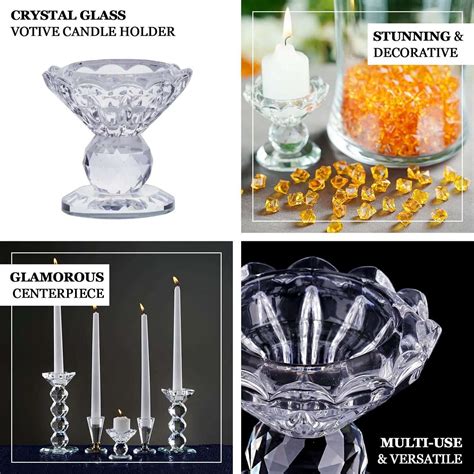 Gemcut Glass Crystal Prism Votive Candlestick Holder