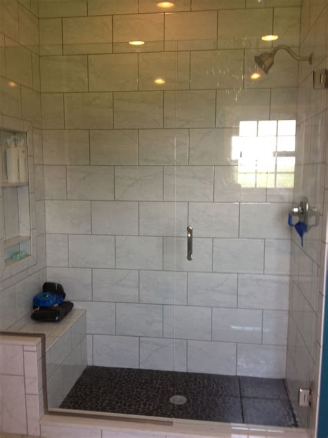 pebble tile shower floor grout - Carmelita Schwab