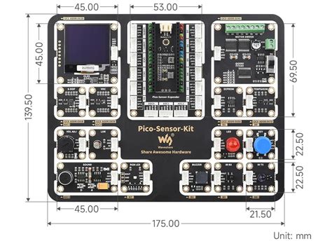 Waveshare Raspberry Pi Pico Entry Sensor Kit W Pico Exp Board