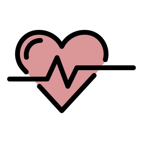 Premium Vector Heartbeat Icon Outline Heartbeat Vector Icon Color