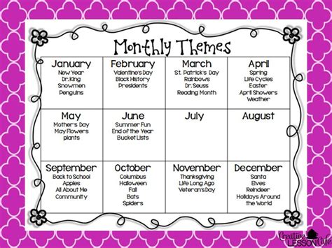 Months Of The Year Calendar With Pink Background