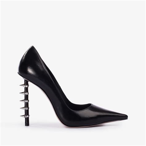 Black Leather Studded Pump Le Silla