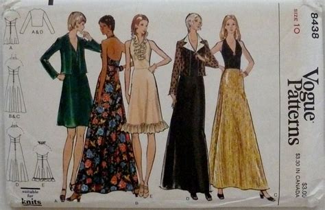 Vogue 8438 Misses Evening Dress Jacket Vintage 1970s Rare Etsy Jacket Dress Evening