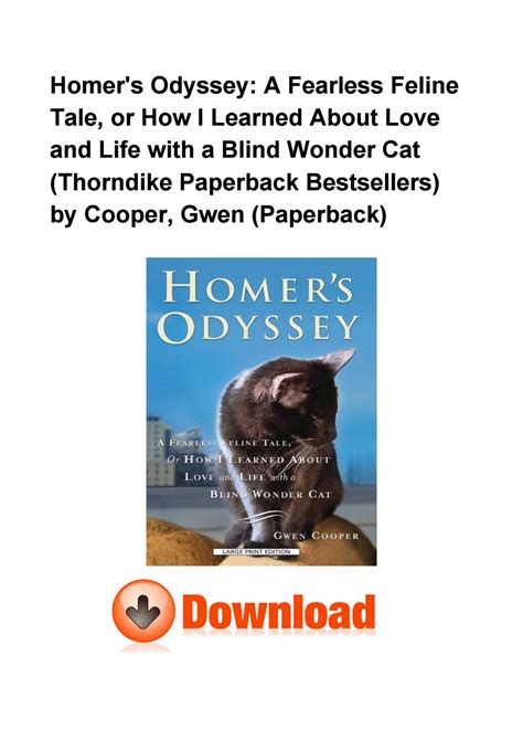 Homer S Odyssey A Fearless Feline Tale Or How I Learned About Love And Life With A Blind Wonder