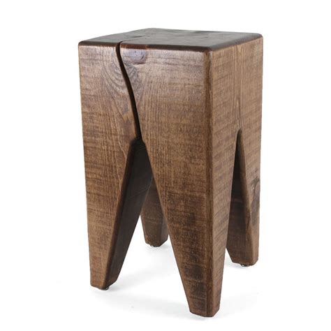 Carved Solid Wood Stool Pfeifer Studio