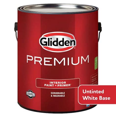 Glidden Premium Gal Pure White Base Flat Interior Paint Gln N