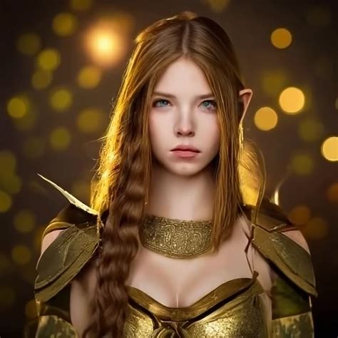 Image Of A Stunning Elven Warrior In Golden Armor On Craiyon