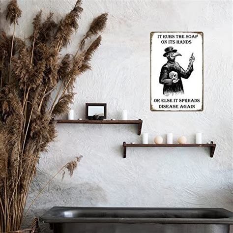 Wash Your Hand Plague Doctor Gothic Decor Wall Decor Guest Wall Tin