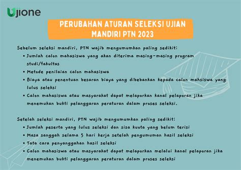 Informasi Aturan Baru Seleksi Masuk PTN 2023 Ujione Id Aplikasi