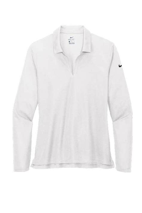 Nkdc2105 Nike Ladies Dri Fit Micro Pique 20 Long Sleeve Polo Prestige Glassware