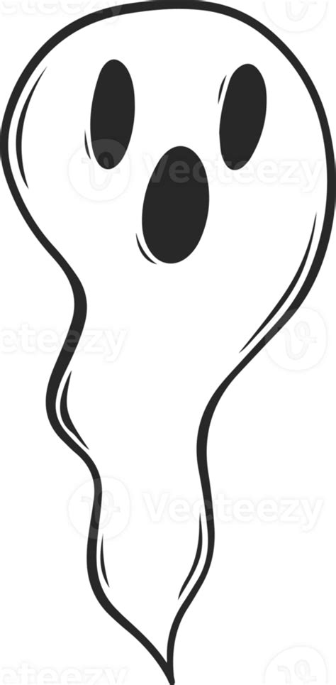 Cute Halloween Ghost Outline Png