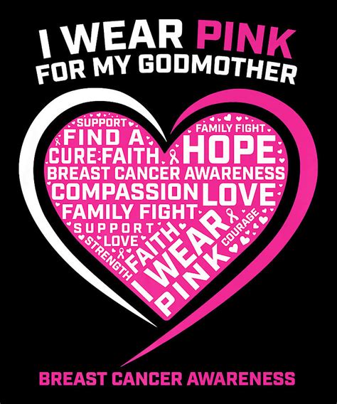 Believe Hope I Wear Pink For My Godmother Breast Cancer Awareness Graphic Premium Vintage