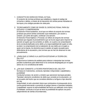 Derecho Penal 1 ESTE ENSAYO TRATA SOBRE EL DELITO Y SUS COMPONENTES