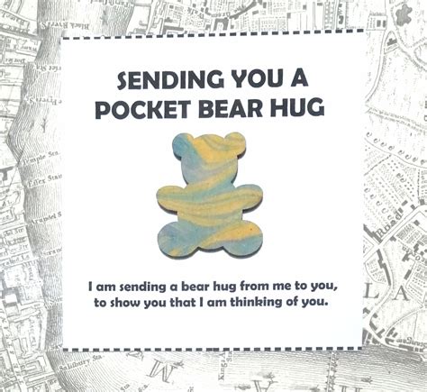 Personalised Little Pocket Bear Hug Token Bear Hug In Box Etsy