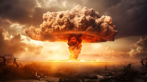 Terrifying Beauty A Powerful Atomic Bomb Explosion Frozen in Time | Premium AI-generated image