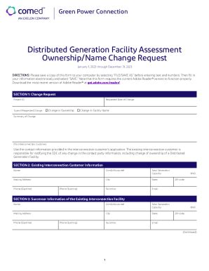 Fillable Online Distributed Generation Facility Assessment Ownership