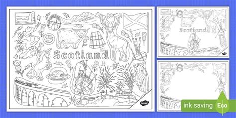 Scotland Doodle Colouring Pages Lehrer Gemacht Twinkl