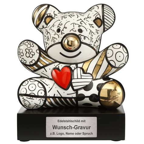 Goebel Porzellan Figur Mit Gravur Romero Britto Golden Truly Yours