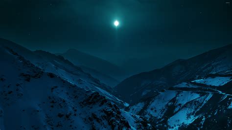 Clear sky over the snowy mountains wallpaper - Nature wallpapers - #38177