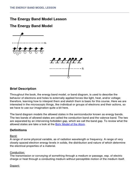 The Energy Band Model Lesson | PDF | Electrical Resistivity And Conductivity | Valence And ...