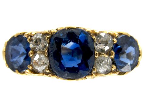 Victorian Sapphire And Diamond Engagement Ring 187d The Antique