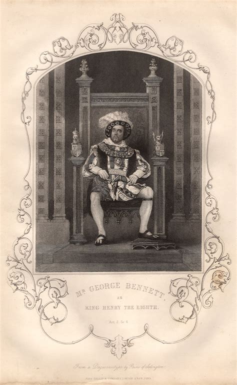 Mr George Bennett As King Henry The Eighth Victorian Illustrated