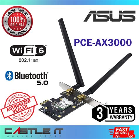 ASUS PCE AX3000 DUAL BAND BLUETOOTH 5 0 WIFI 6 PCI E WIRELESS ADAPTER