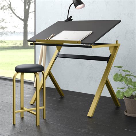 The Twillery Co.® Rigby 36" Drafting and Drawing Desk with Stool ...