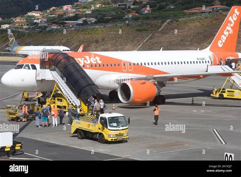 Easyjet A320 G Uhzt On Ground At Funchal International Airport Stock