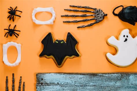 Free Photo Spooky Bat And Ghost Cookies