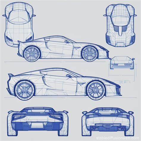 Sports Car Blueprint Prompts Stable Diffusion Online